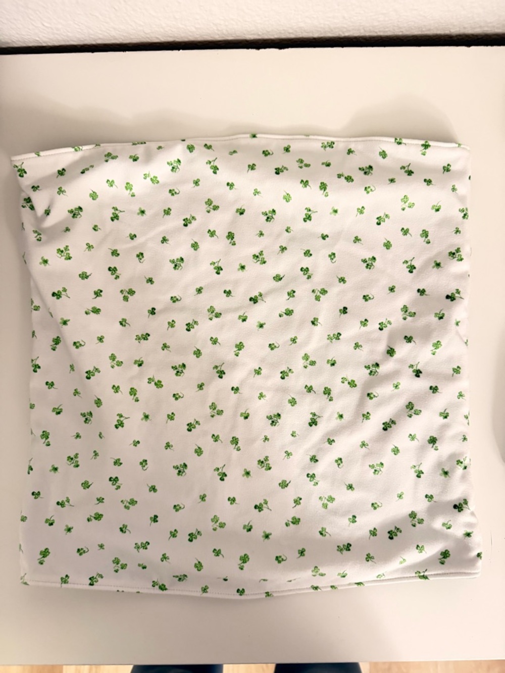 Target White Tube Top with Green Clover Print